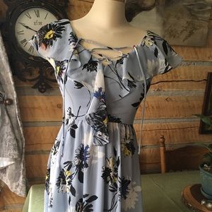 Beautiful mauve blue floral dress